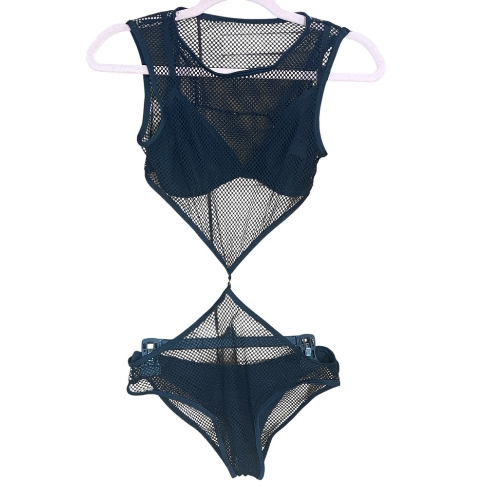 Fashion Nova In the Net Monokini Black